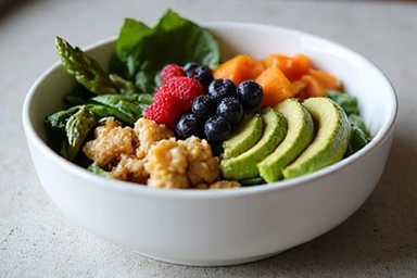 Tál friss tavaszi szuperélelmiszerekkel